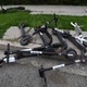 Pile of Bird scooters.